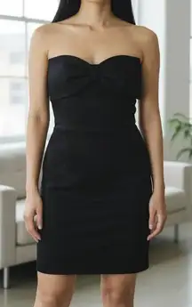 NWT J Lindeberg GINA Sanded Black Tencel Bow Strapless Mini Dress Size 38