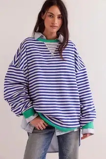 Free People NWT Classic striped oversized sweater