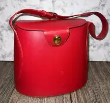 Vintage Extremely Rare Vintage Christian Dior Red Pebble Leather Tote Old Money