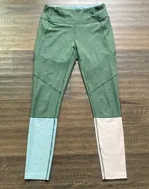 Outdoor Voices  Legging Women's Size Small Green Color Block