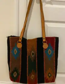 Southwestern Boho Wool Tote..El Paso Saddle Blanket Company.