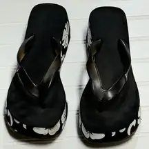 Tommy Hilfiger Black Wedge Sandals Women’s Size 8