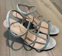Nina Niema-fy rhinestone‎ heels silver size 10