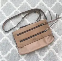 Treasure&bond Beige Leather Crossbody Bag