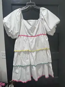 Peach Love California White Dress Large