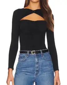 NWT Superdown Revolve Gabby Cut Out Long‎ Sleeve Top in Black Size Small