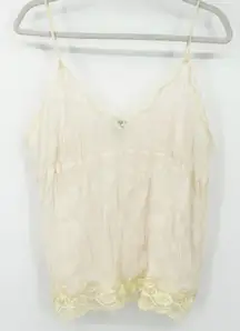 Allison Taylor Womens VTG Vintage Y2K‎ Coquette Lace Trim Cami Top Size XL Cream