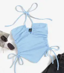 SheIn Baby Blue Y2K Halter