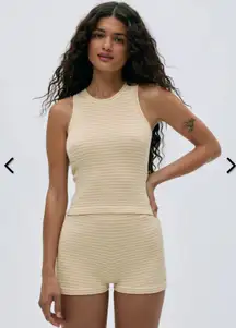 ADANOLA Rib Knit Stripe Tank Top