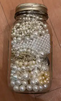 Mystery Jewelry Jar Large Jar Classic Pearls Victorian Castlecore 30 Pieces