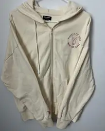 Pacsun Playboy Zip-Up Hoodie light yellow w pink bunny oversized medium