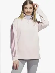 adidas Women's Quarter-Zip Fleece Sweatshirt in Wonder Quartz Size L