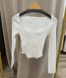 White Long Sleeve Crop