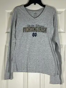 Adidas Women’s Gray Notre Dame Fighting Irish Long Sleeve Tee Size Medium