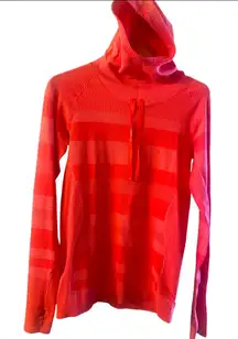 Brooks Moving Comfort striped running pullover thumbholes nwot