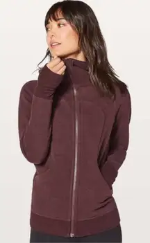 Lululemon zip up Scuba‎ Classic Cotton Fleece Heathered Bordeaux Drama size 4