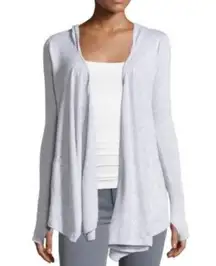 Ezra Cardigan M NWT Open Handkerchief Hem Hood Nordstrom Asymmetrical Light Blue