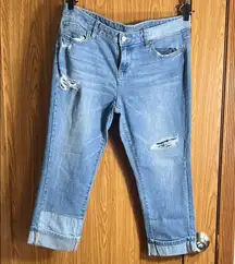 Soho Sky Blue Ankle Jeans with Ripped Details