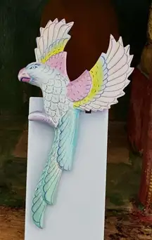 Hand-painted Wooden Bird Brooch