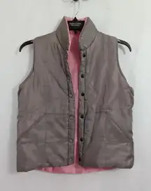 Pink And Gray Womens Vest‎ Medium Reversible snap