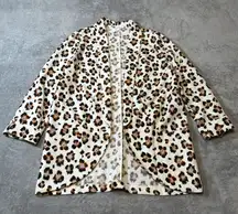 Lush Leopard Print Blazer Women’s XL – Lightweight Open Front Jacket
