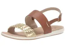 Aerosoles A2 Women's First Watch Flat Sandal Dark Tan Combo Size 6 New