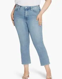 NYDJ  Womens 24W High Waist Fray Hem Crop Slim Bootcut Lift Tuck Technology Jeans