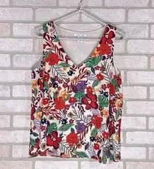 Tabitha Webb Bold Botanical Floral Print Sleeveless Top Size S