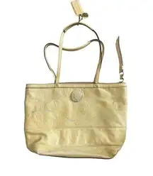 Coach  Light Yellow Patent Leather Tote Bag