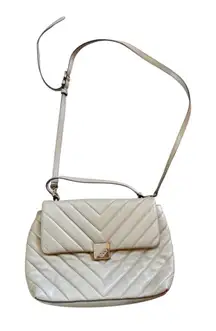 DKNY Quilted Crossbody Bag Grey Shoulder Purse Gold Logo