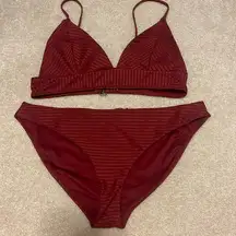 Burgundy two piece swimsuit