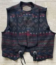 VTG 90s Woolrich Vest Wool Blend  Southwestern Blanket Aztec Pattern Med USA‎ L