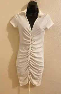 V Neck Ruched Dress short sleeve NWT