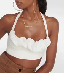 JACQUEMUS Le Bandeau Frivolli Top in Off White 40 New Womens Cropped Bralette