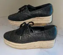 RAYE Revolve Black Woven Caicos Espadrilles Shoes Size 7