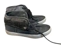 Blowfish Malibu Crawberry grey and blue high top lace sneakers women’s size 8