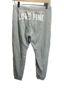 VS PINK Light Grey Sweatpants Joggers Size S  Love Pink Logo Oversized