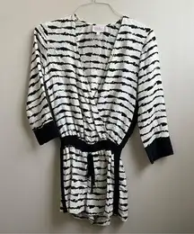 PARKER Silk Striped Romper Size S