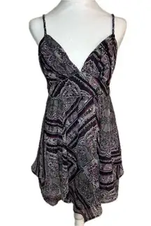 INC Babydoll Top Sparkle Purple Sz 14 Y2K Dark Romantic Fairy Whimsical Feminine