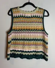 Universal Thread colorful striped crochet tank
