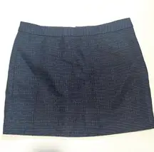 Navy Blue Black Checkered Mini Skirt