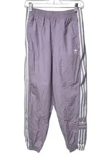 Adidas Pants Womens Medium Purple Lilac Track Pant Lounge Gym Workout Athleisure