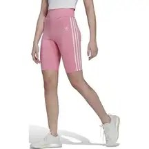 Adidas wide Waist Athletic Long Bike Shorts Tights Pink White womens XS new nwt