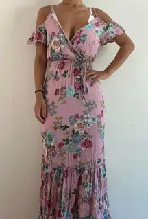 Pink Maxi Dress Floral XS