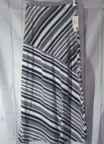 Joe B Black And White Striped Maxi skirt NWT
