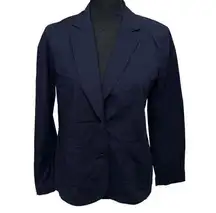 Eileen Fisher Women's Sz XS Organic Cotton Stretch Poplin Jacket Navy Blue