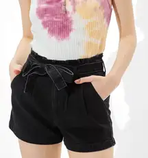 American Eagle Black Paperbag Mom Jean Shorts