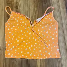 Pacsun Orange Crop Top Floral