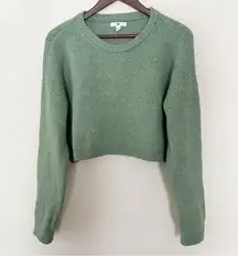 BP Pullover Long Sleeve Cropped Sweater Plush Soft Fabric Sage Green Size Medium