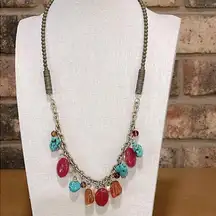 Coldwater Creek faux turquoise and red necklace